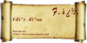 Für Éva névjegykártya