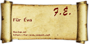 Für Éva névjegykártya